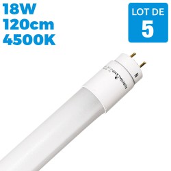 5 Tubos de neón LED T8 18W 120cm Blanco neutro 4500K