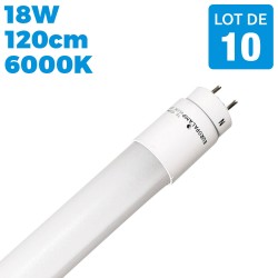 10 Tubos de neón LED T8 18W 120cm Blanco frío 6000K