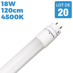 20 Tubes LED T8 120cm 18W Blanc Neutre 4500K