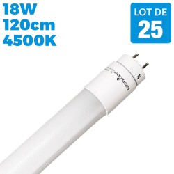 25 Tubos de neón LED T8 18W 120cm Blanco neutro 4500K