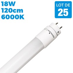 25 Tubos de neón LED T8 18W 120cm Blanco frío 6000K