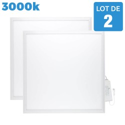 2 Paneles LED 600x600 40W Ultra Slim Blanco cálido 3000K