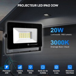 Projecteur LED 20W Black Ipad 3000K