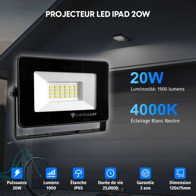 Projecteur LED 20W Black Ipad 4000K