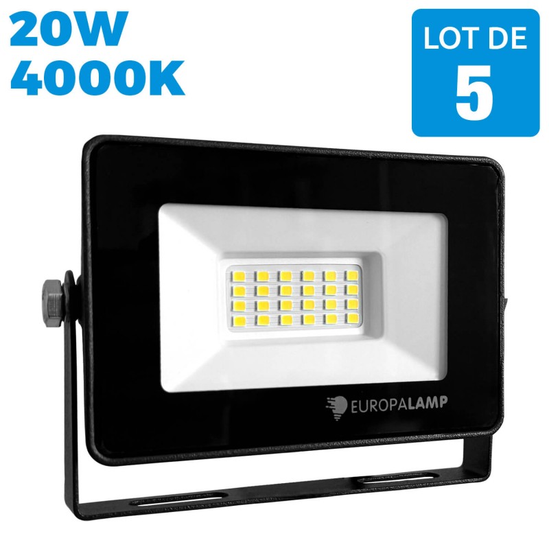 5 Projecteurs LED 20W Black Ipad 4000K