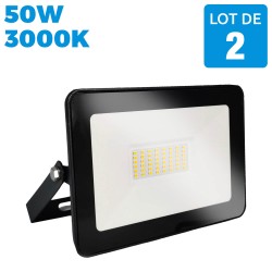 2 Projecteurs LED 50W Black Ipad - Blanc Chaud 3000K