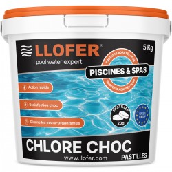 LLOFER - Chlore choc en pastille de 20gr - 5kg  – Fabriqué en Europe