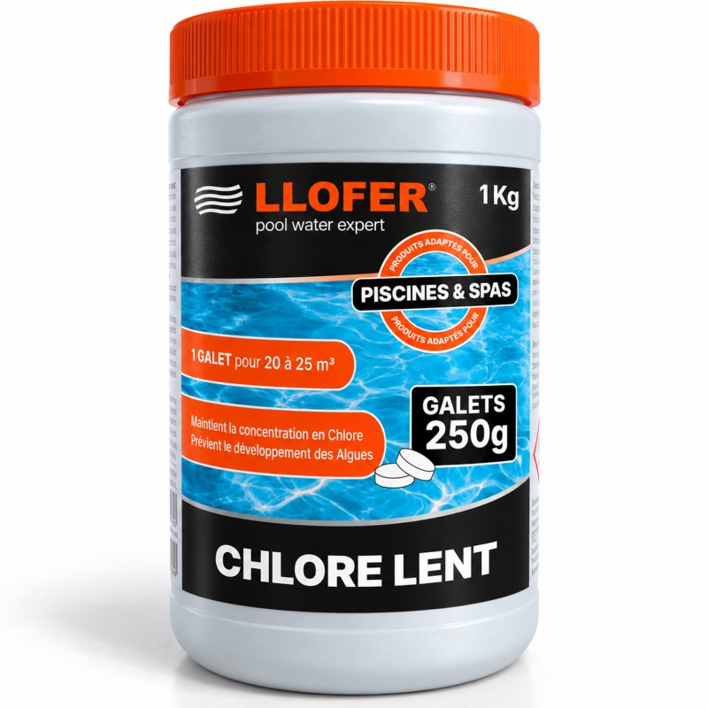 LLOFER - Chlore Lent - Galets 250g - 1Kg
