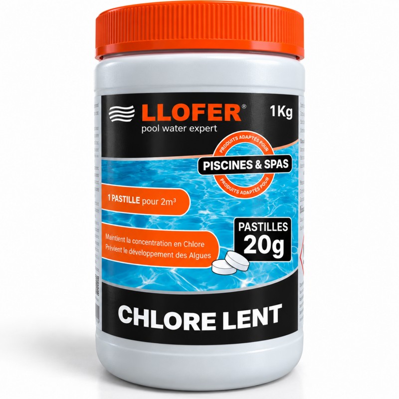LLOFER - Chlore Lent - Pastilles 20g - 1 Kg