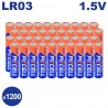 Lot de 1200 Piles AAA LR03 Ultra Alcaline PKCell 1.5V