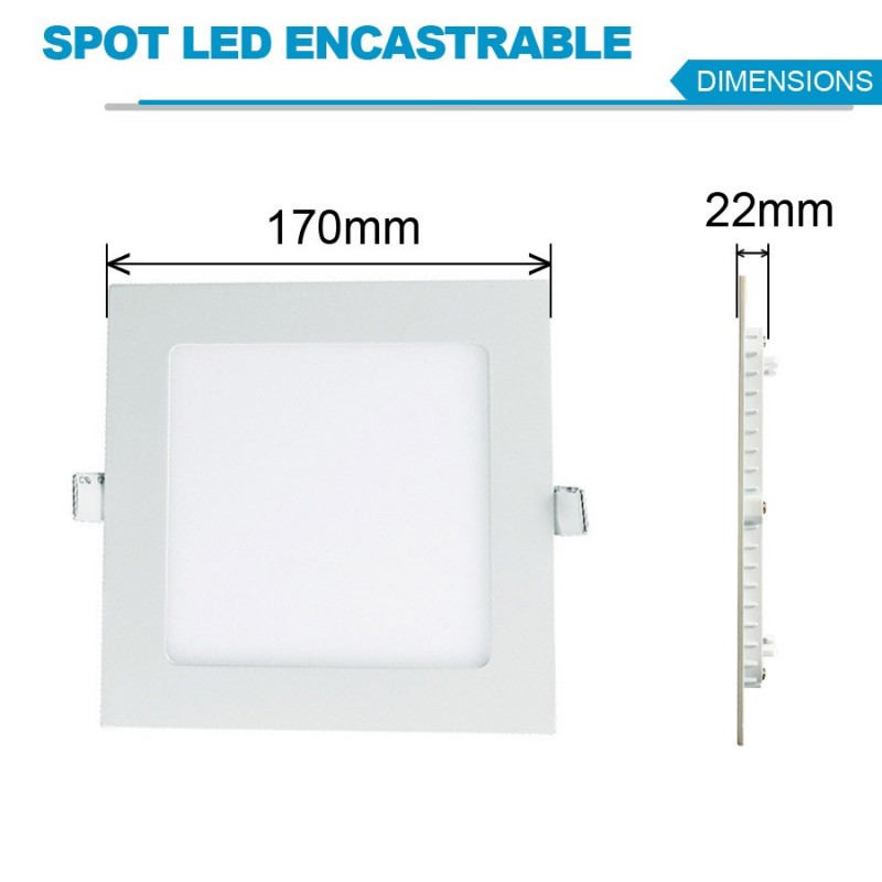 Spot led encastrable 3W extra plat rond