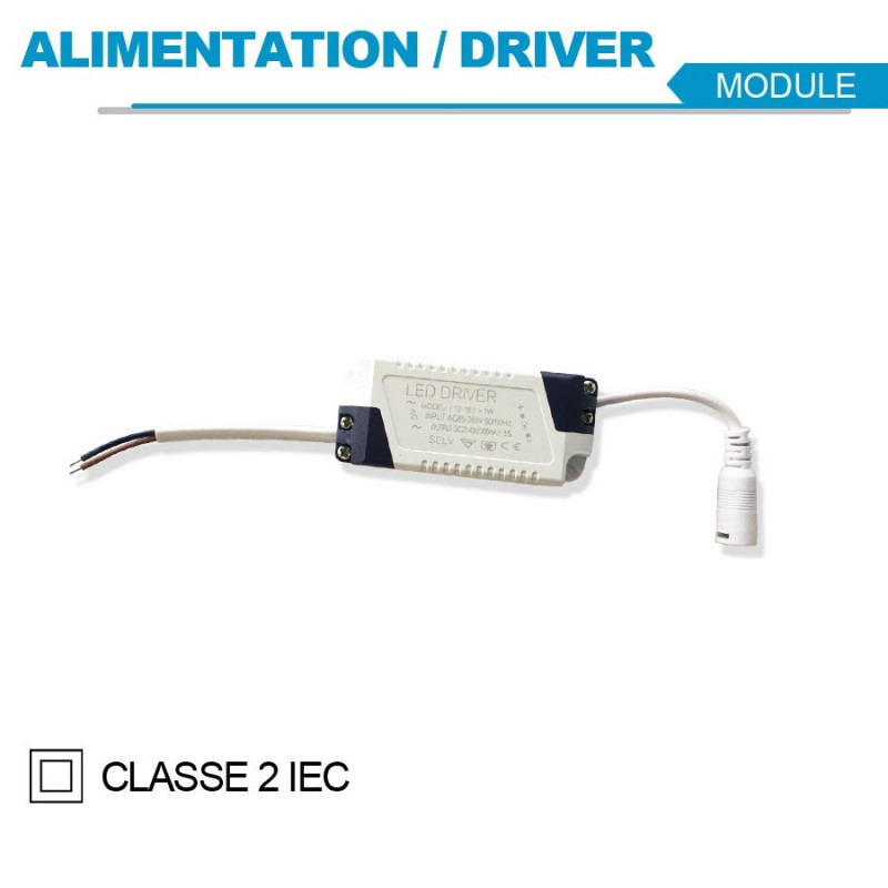 Spot led encastrable 24W extra plat carré Blanc Froid