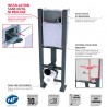 Pack Complet WC Suspendu Bati Autoportant + Cuvette + Plaque Chromé modele CHRONO  