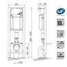 Pack Complet WC Suspendu Bati Autoportant + Cuvette + Plaque Chromé modele CHRONO  