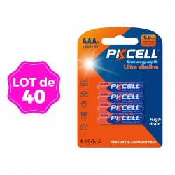 Lot de 40 Piles AAA LR03 Ultra Alcaline PKCell 1.5V