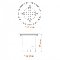 Spot LED 5W Encastrable Sol Exterieur IP65 Blanc Chaud 3000K