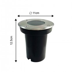 Spot Encastrable de Sol Rond Inox 304 Exterieur IP65 + Ampoule GU10 7W VERTE