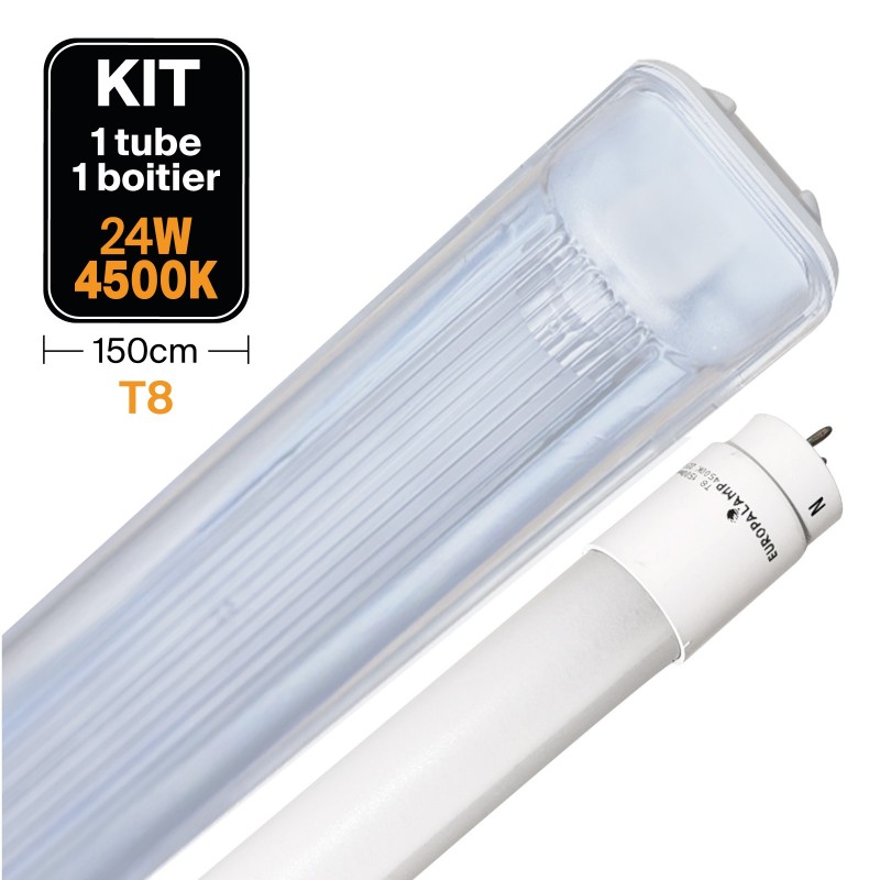 Kit Led T8 23w Frío Blanco Botella De Agua 150cm