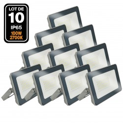 10 Projecteurs LED 100W ProLine 3000K Haute Luminosité