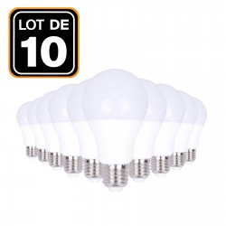 Lot 10 Ampoules LED E27 20W 6000K Blanc Froid Haute Luminosité