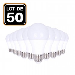 50 Ampoules LED E27 20W 3000K Blanc Chaud Haute Luminosité