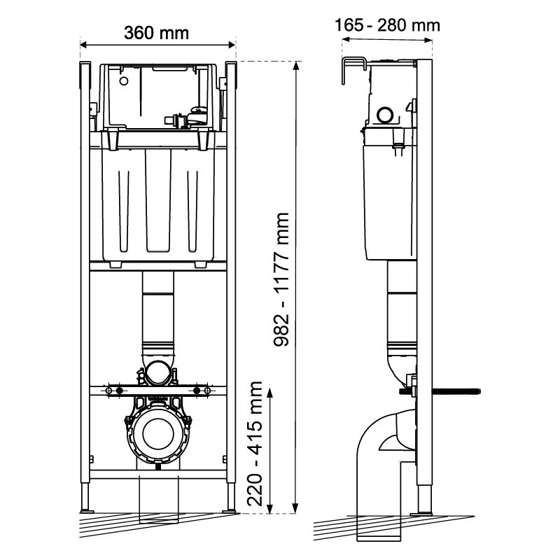 Pack Complet WC Suspendu Bati Autoportant + Cuvette + Plaque Chromé modele CHRONO  