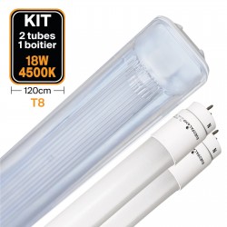 Kit Tube LED T8 18W + Boitier Etanche 120cm