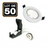Douilles Céramiques GU10 Classe 2 + Colerettes Orientables Blanche