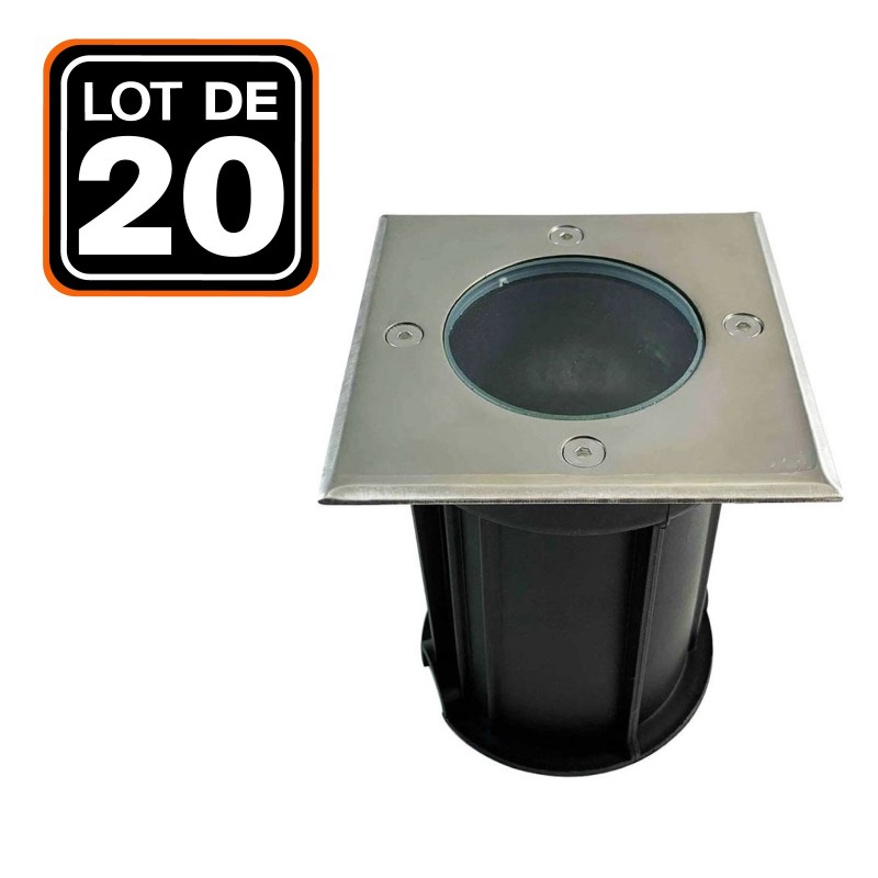 Lot de 6 Spots Encastrable de sol INOX 304 GU10 