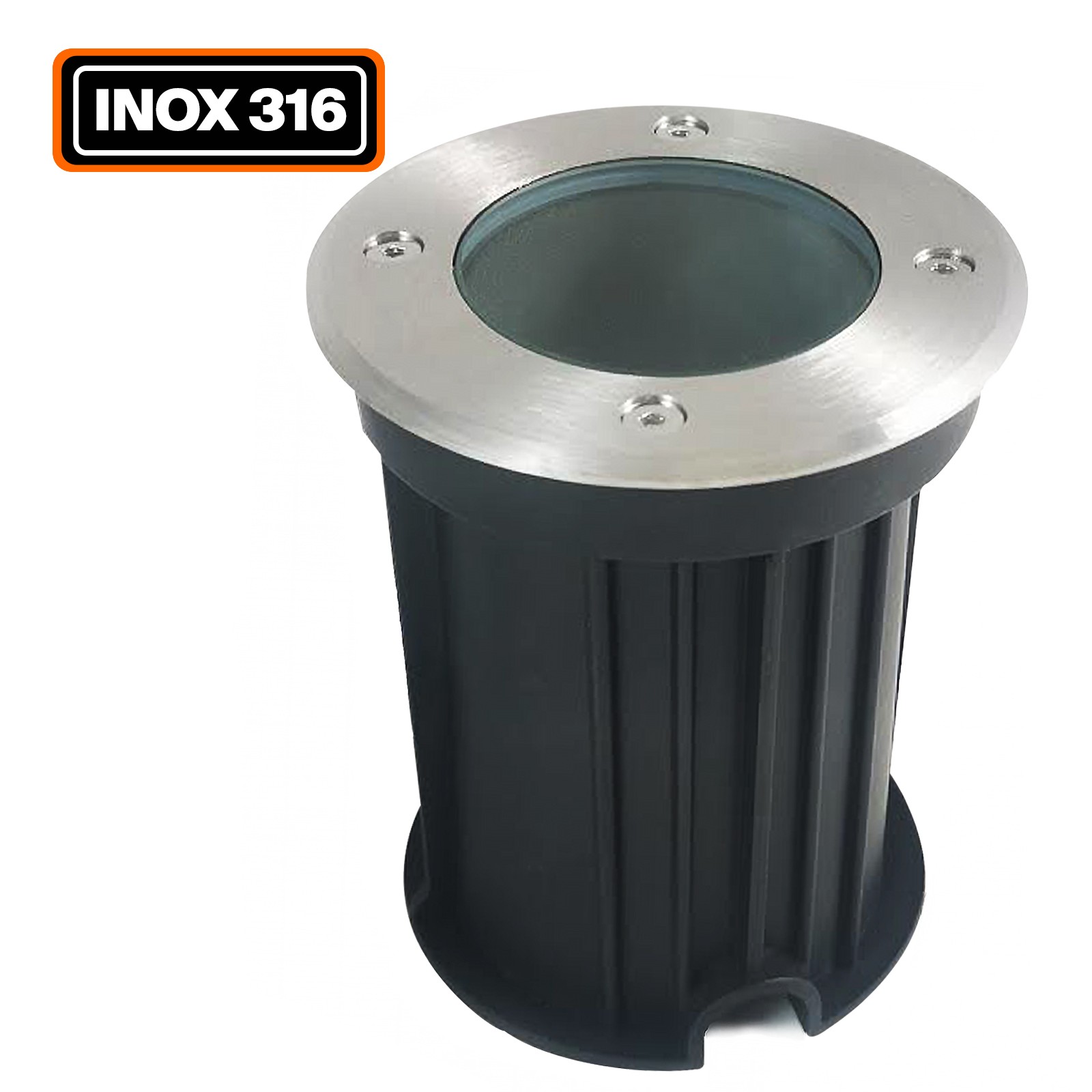 Verdeelstuk schuur aluminium Spot Encastrable de Sol Rond Inox 316 Exterieur IP65 GU10