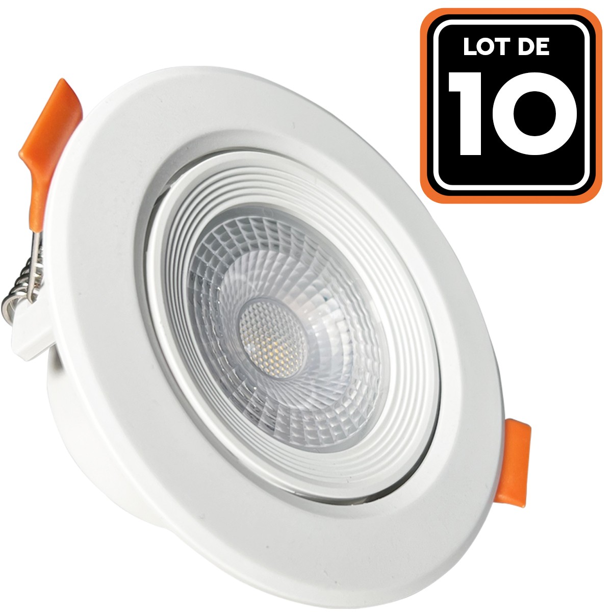 10 Spot LED Encastrable Extra Plat Dimmable Orientable Salle de