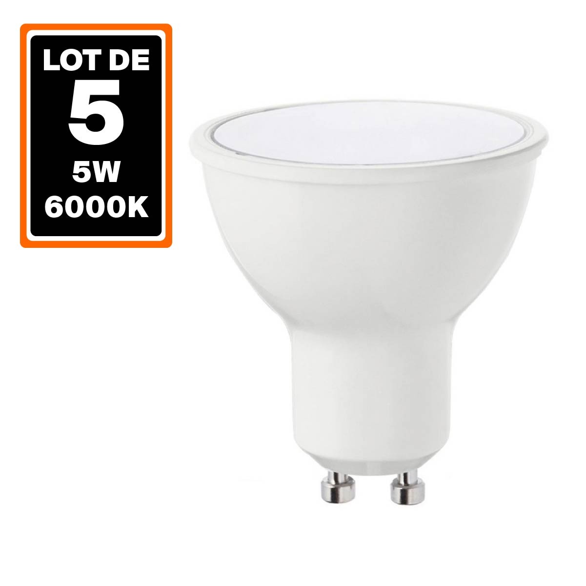 Lot de 5 Ampoules LED 5W GU10 Blanc Neutre - Prix Cassés Jusqu'à -70% ‎